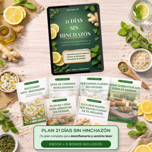 Plan 21 Días Sin Hinchazón — Desinflamate Sin Dietas ni Restricciones